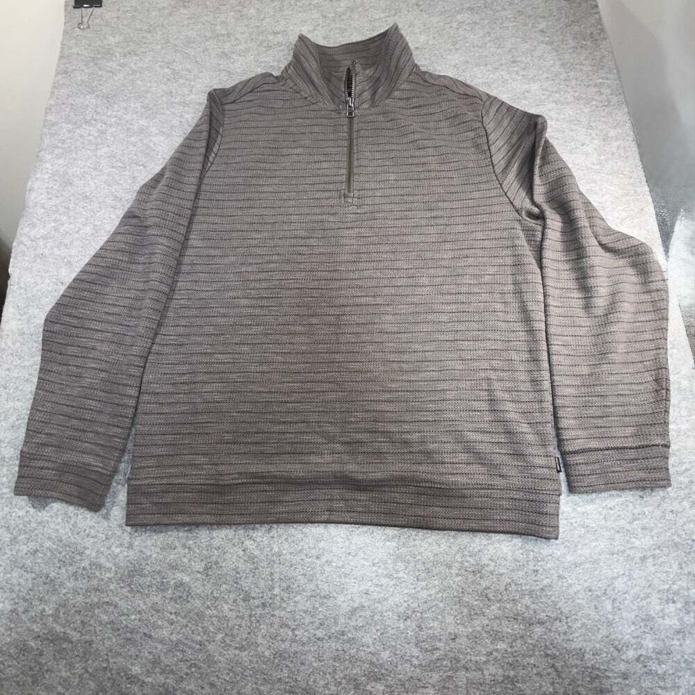 Dockers Men's Quarter Zip Regular Fit Textured Fabric Pullover